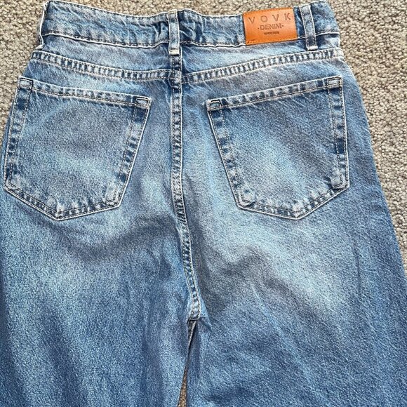 VOVK DENIM BLUE JEANS- FROM UKRAINE  HIGH WAIST  WIDE LEG - SIZE MEDIUM W28XL28 - Picture 9 of 13